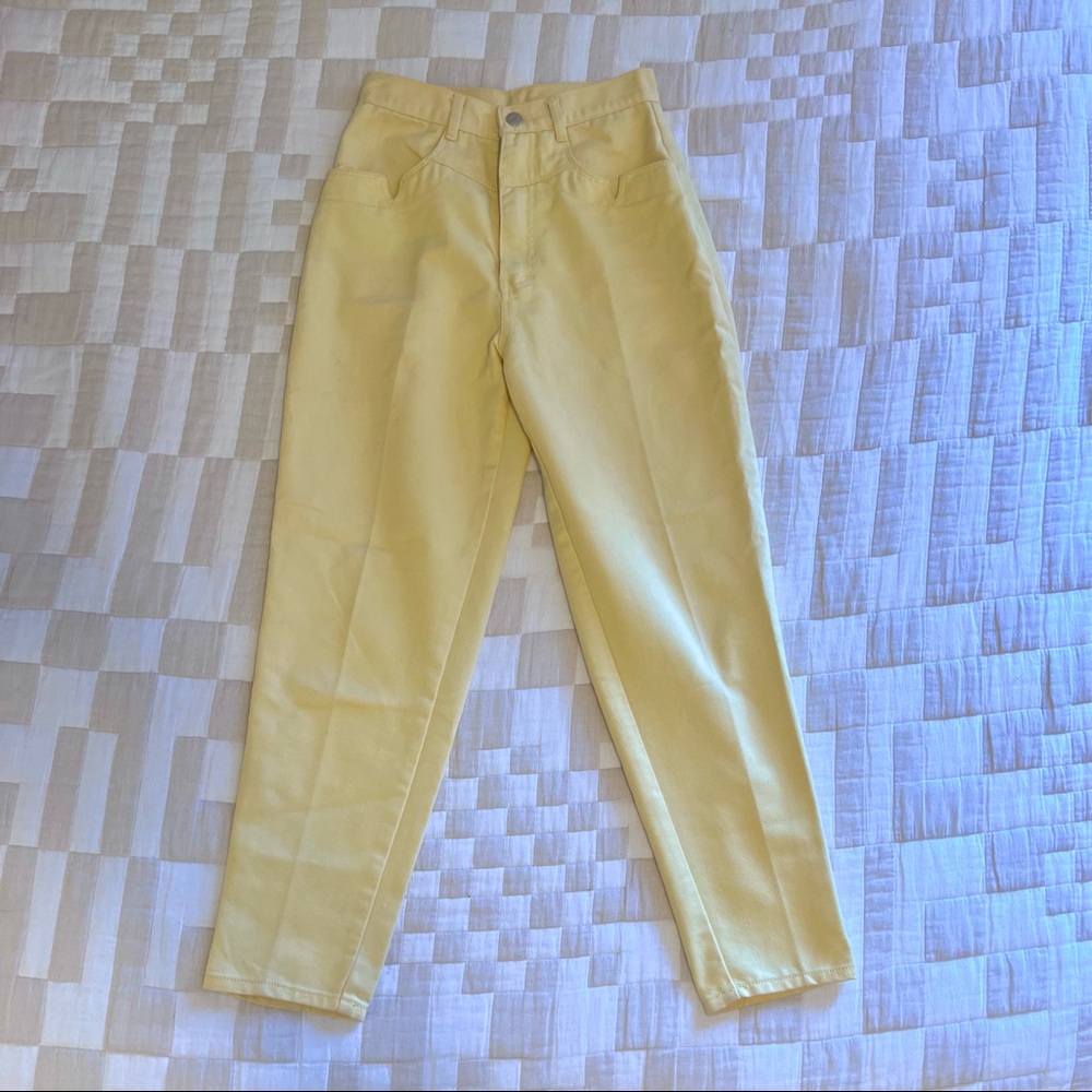 Vintage 80s Pastel Yellow Jeans